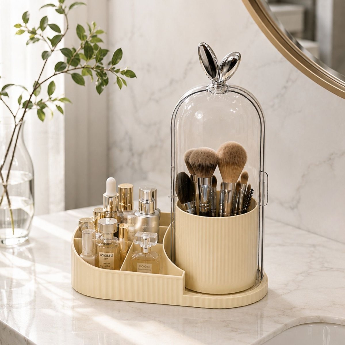 360° Rotating Makeup Organizer (Cream) MAKE ORGANIZER- RoyalkartMakeup Organizers