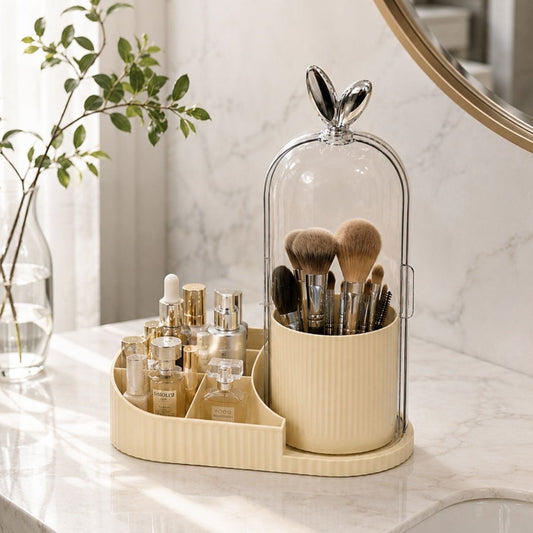 360° Rotating Makeup Organizer (Cream) MAKE ORGANIZER- RoyalkartMakeup Organizers
