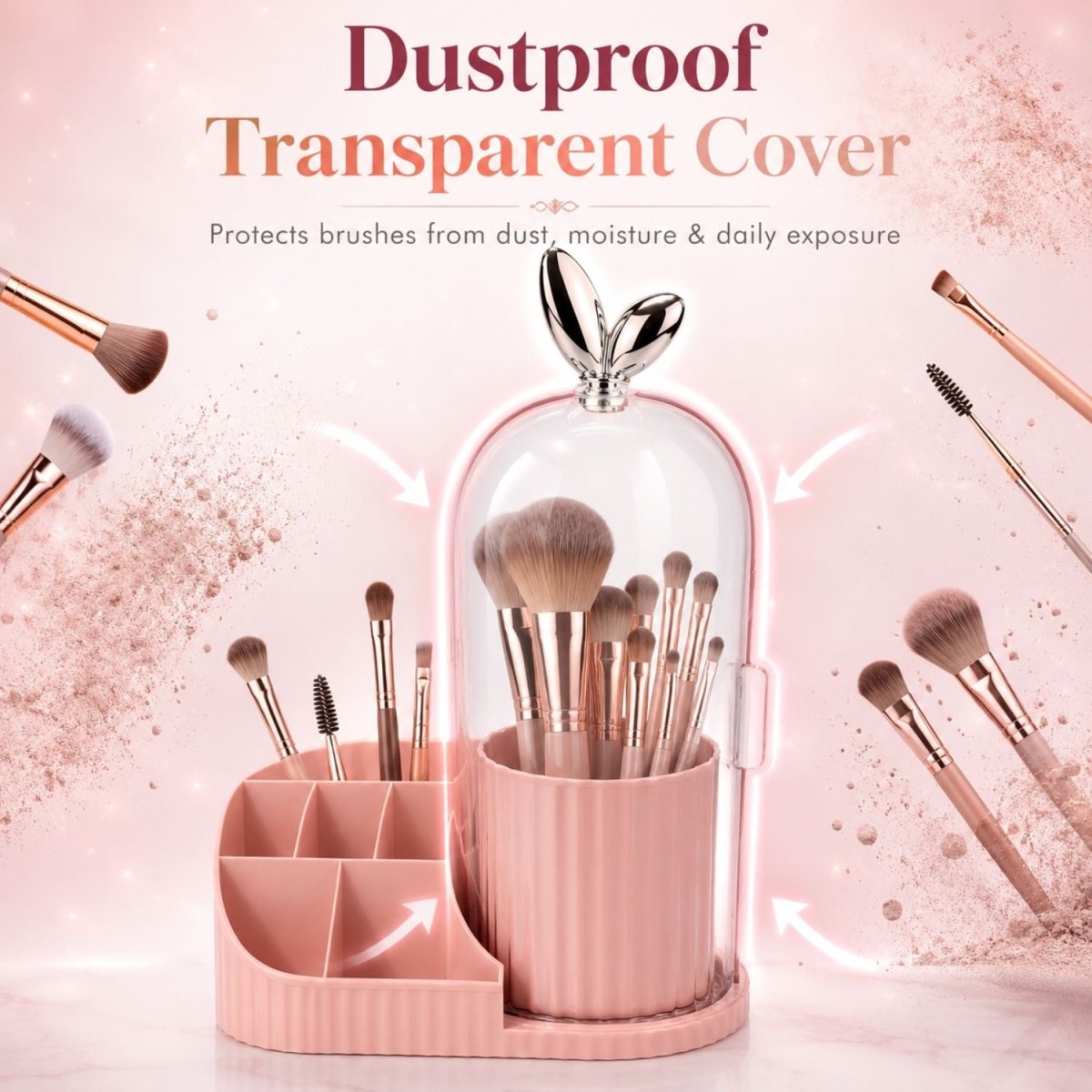 360° Rotating Makeup Organizer (Peach) Makeup Organizer- RoyalkartMakeup Organizers