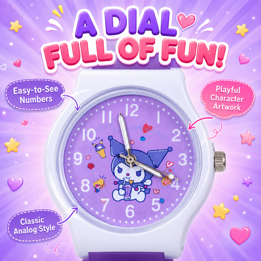 Cute Kids Analog Wrist Watch for Girls | 3D Cartoon Silicone Strap | Adjustable Comfortable Band | Fun Theme | Easy-to-Read Learning Dial | Lightweight Everyday Watch
