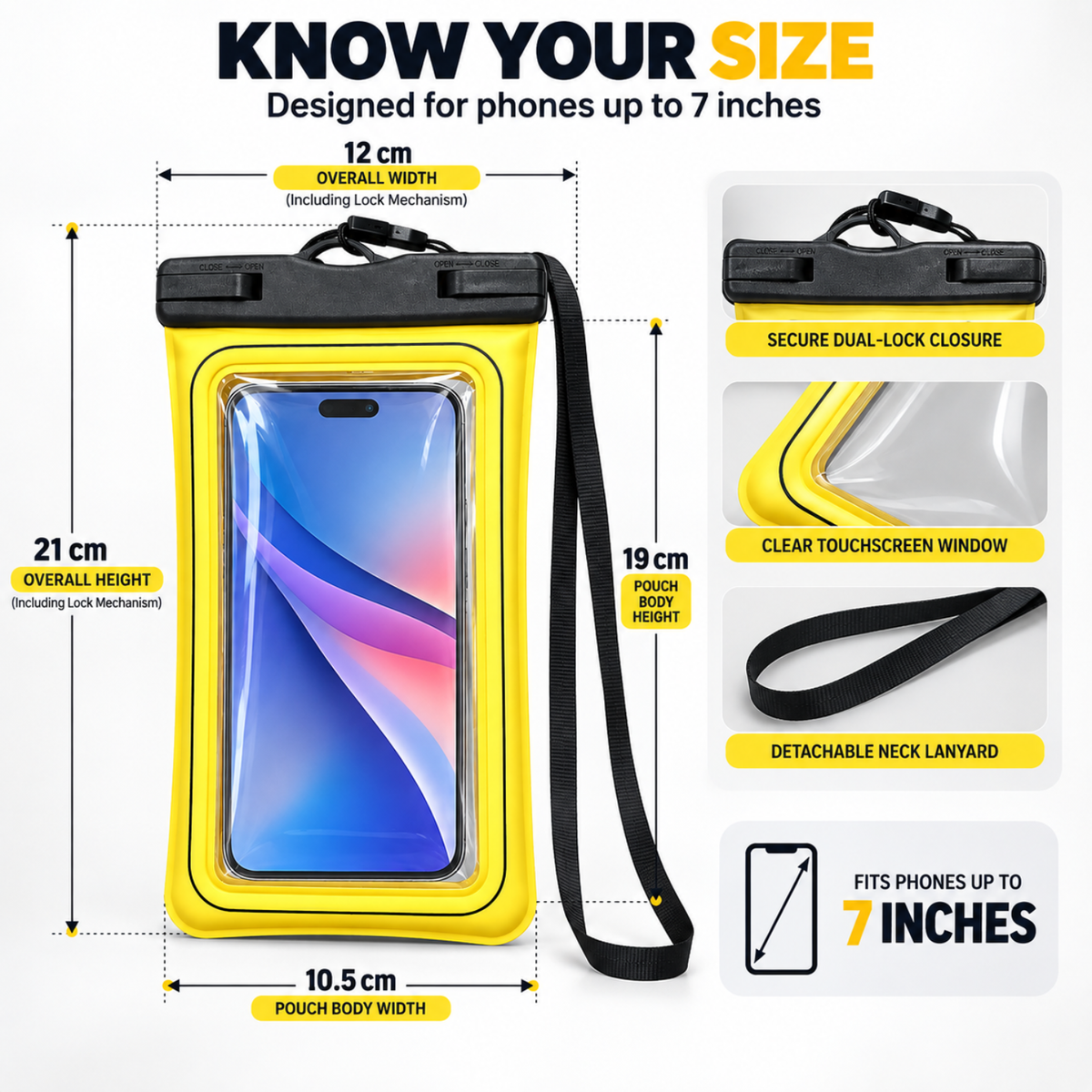 Kallisto Waterproof Phone Pouch (YELLOW)