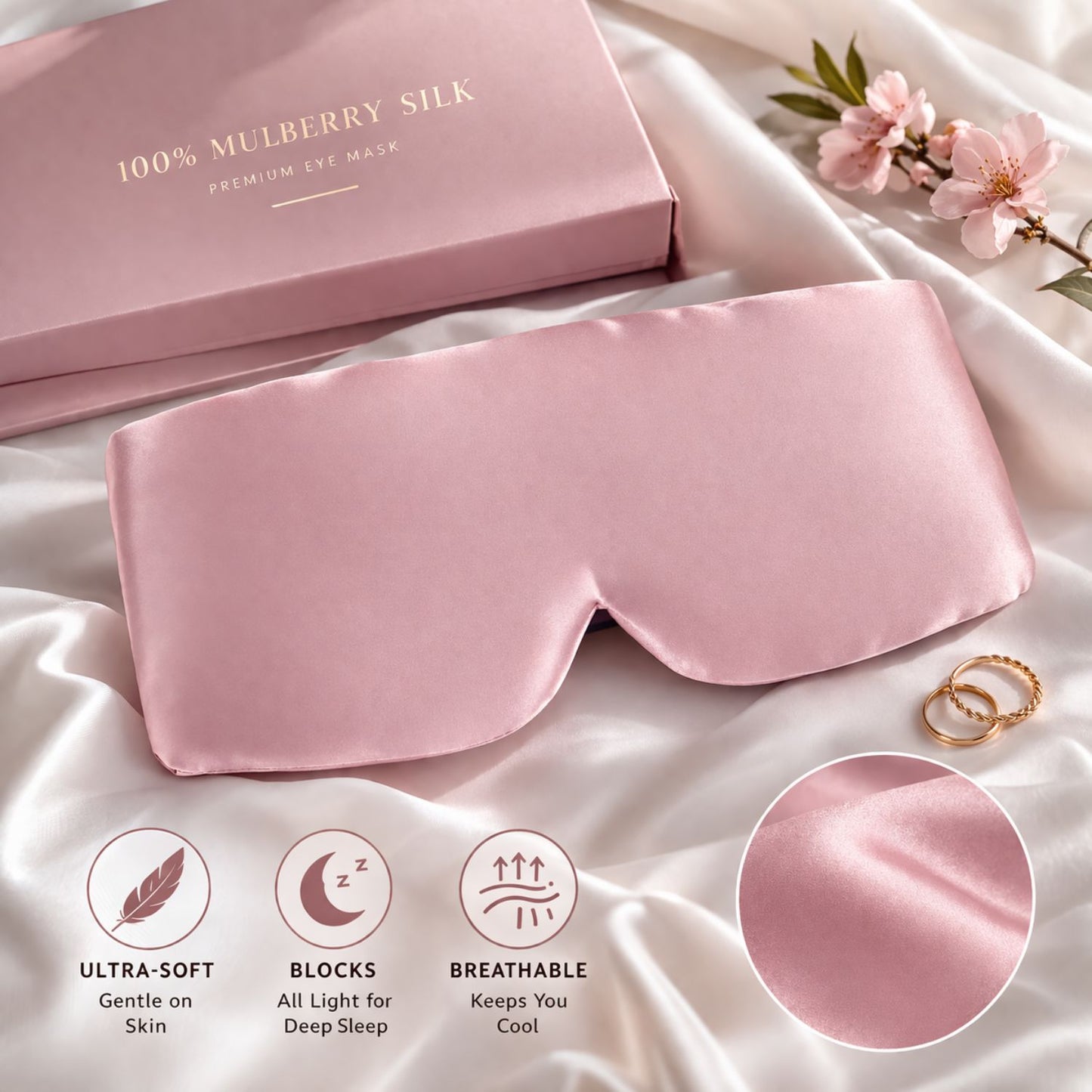 Mulberry Silk Eye Mask (Pink)