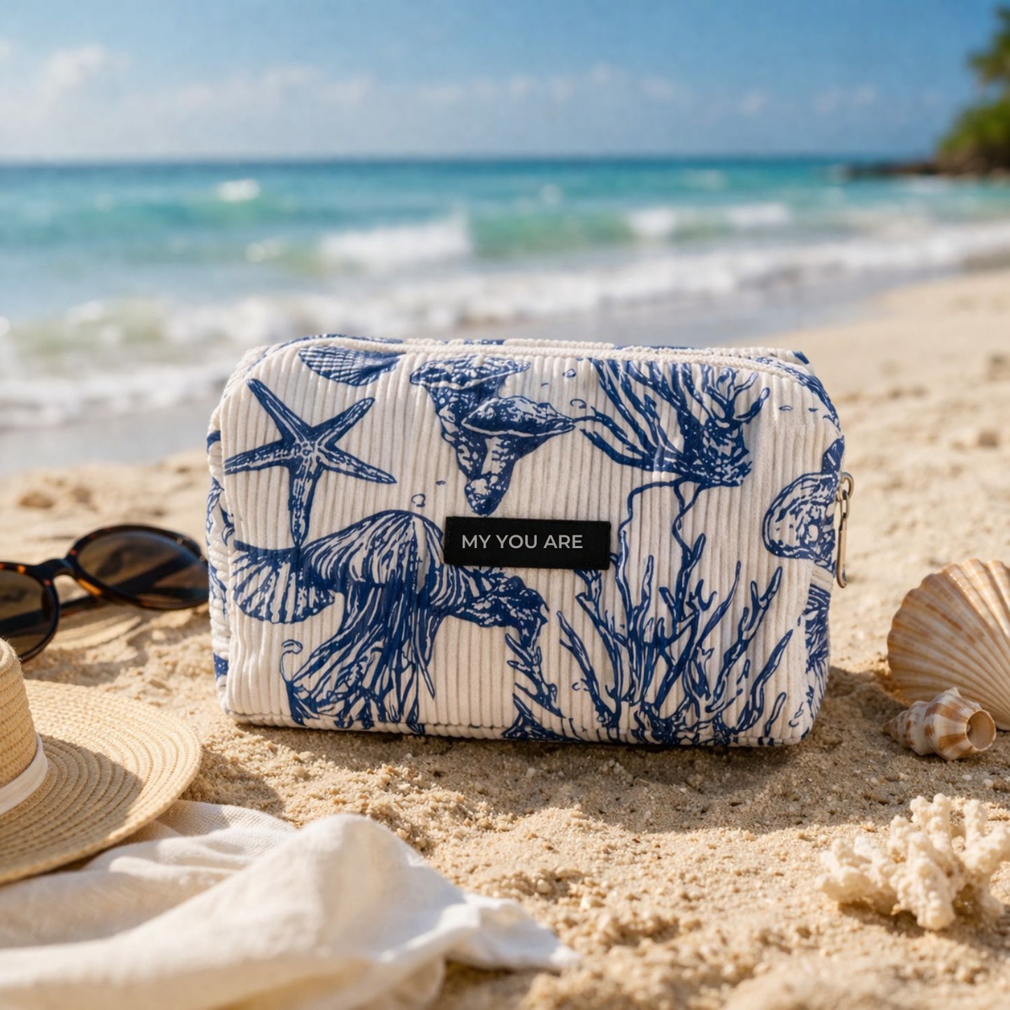 Ocean Print Makeup Pouch