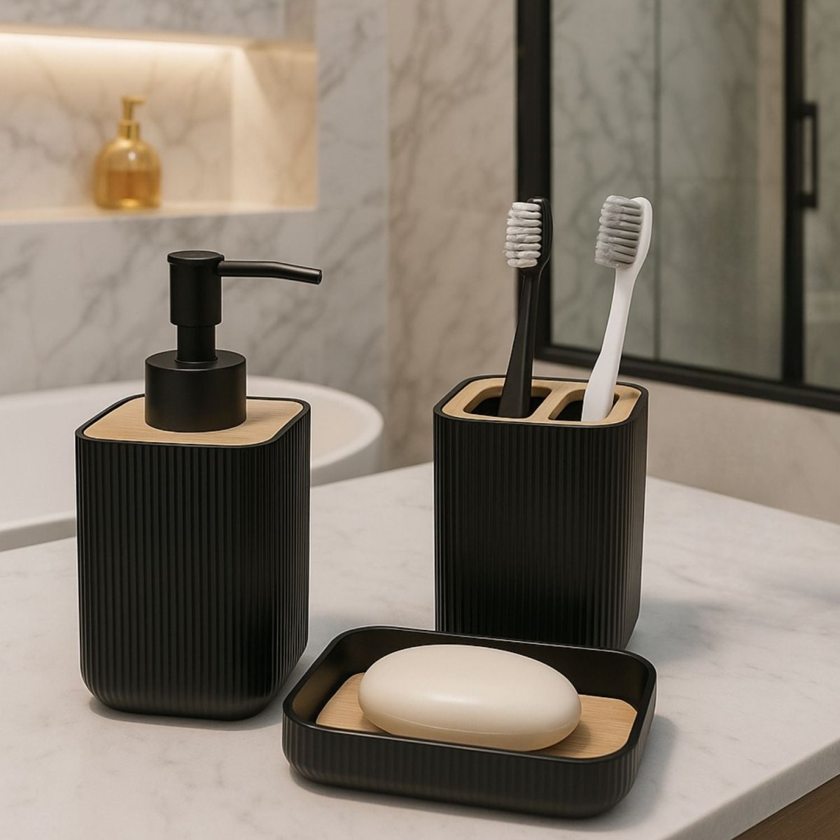 3Pcs Modern Bathroom Set Storage Organiser - Royalkartbathroom organiser