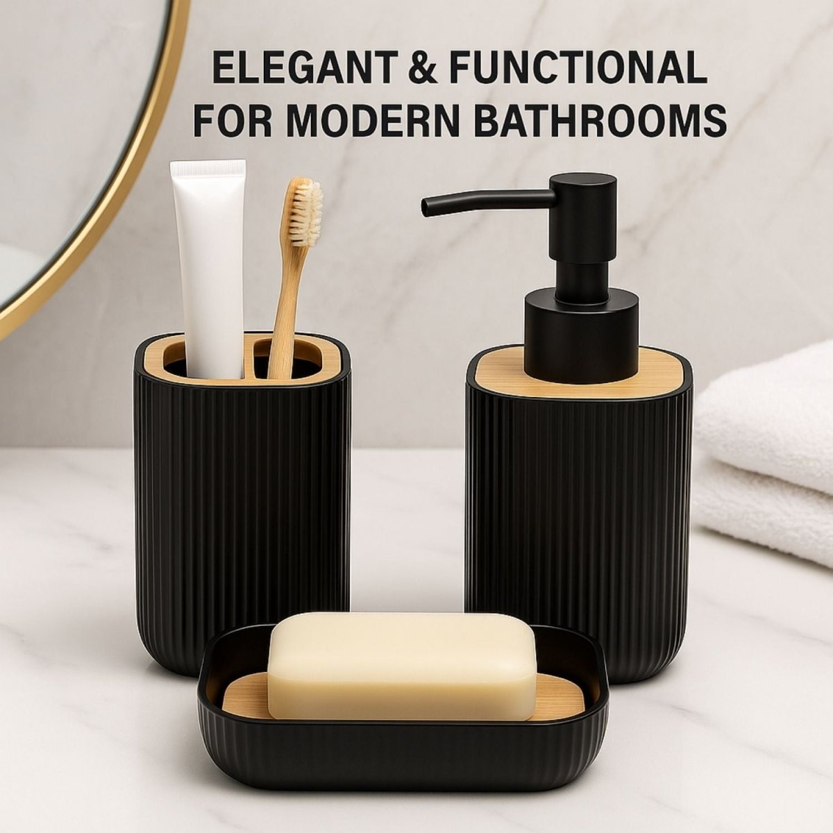 3Pcs Modern Bathroom Set Storage Organiser - Royalkartbathroom organiser