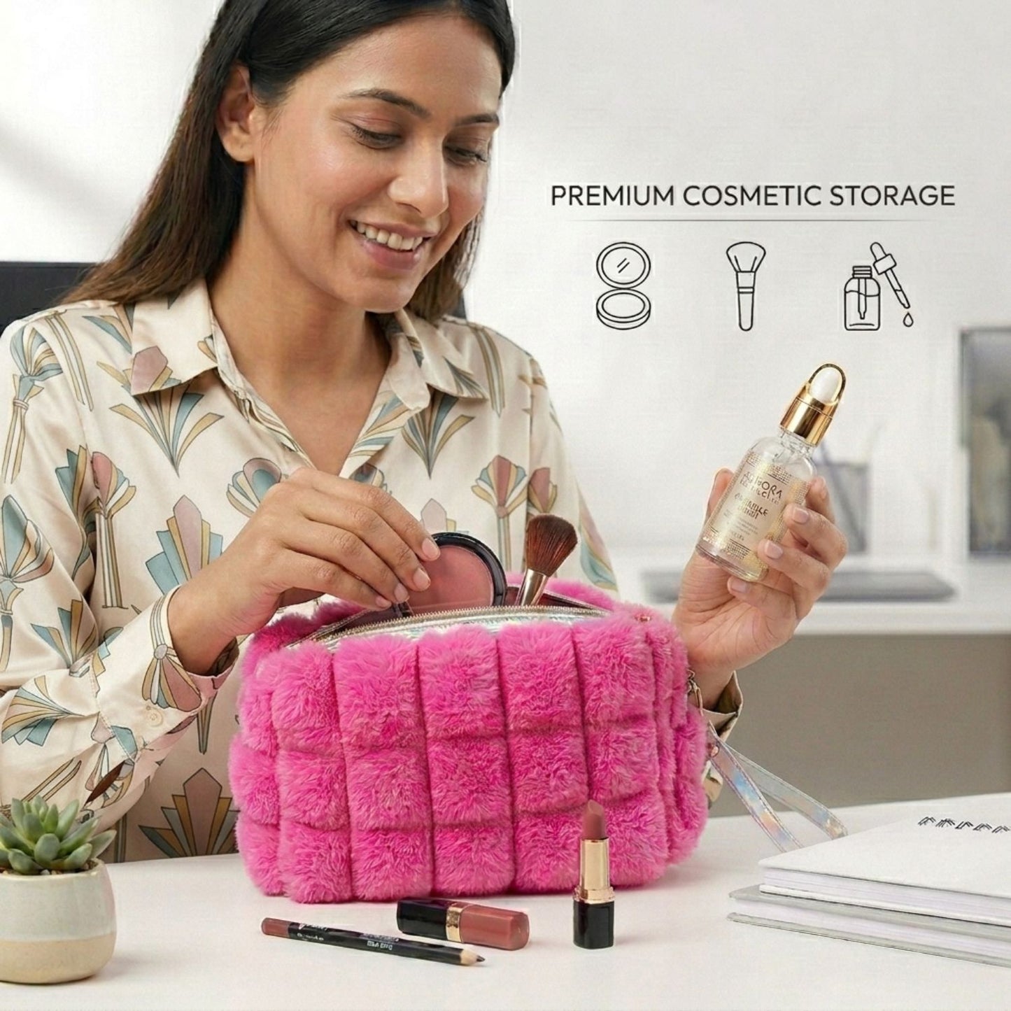 Makeup Toiletry Travel Pouch (Pink)