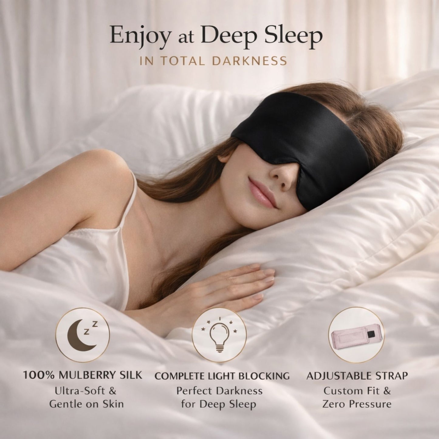 Mulberry Silk Eye Mask (Black)