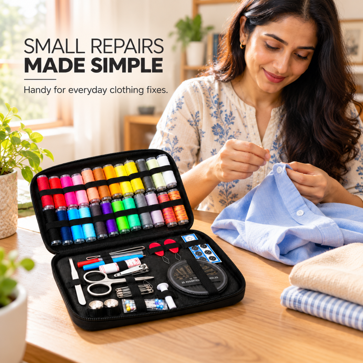 ROYALKART 90 Pcs Portable Sewing Kit with Case