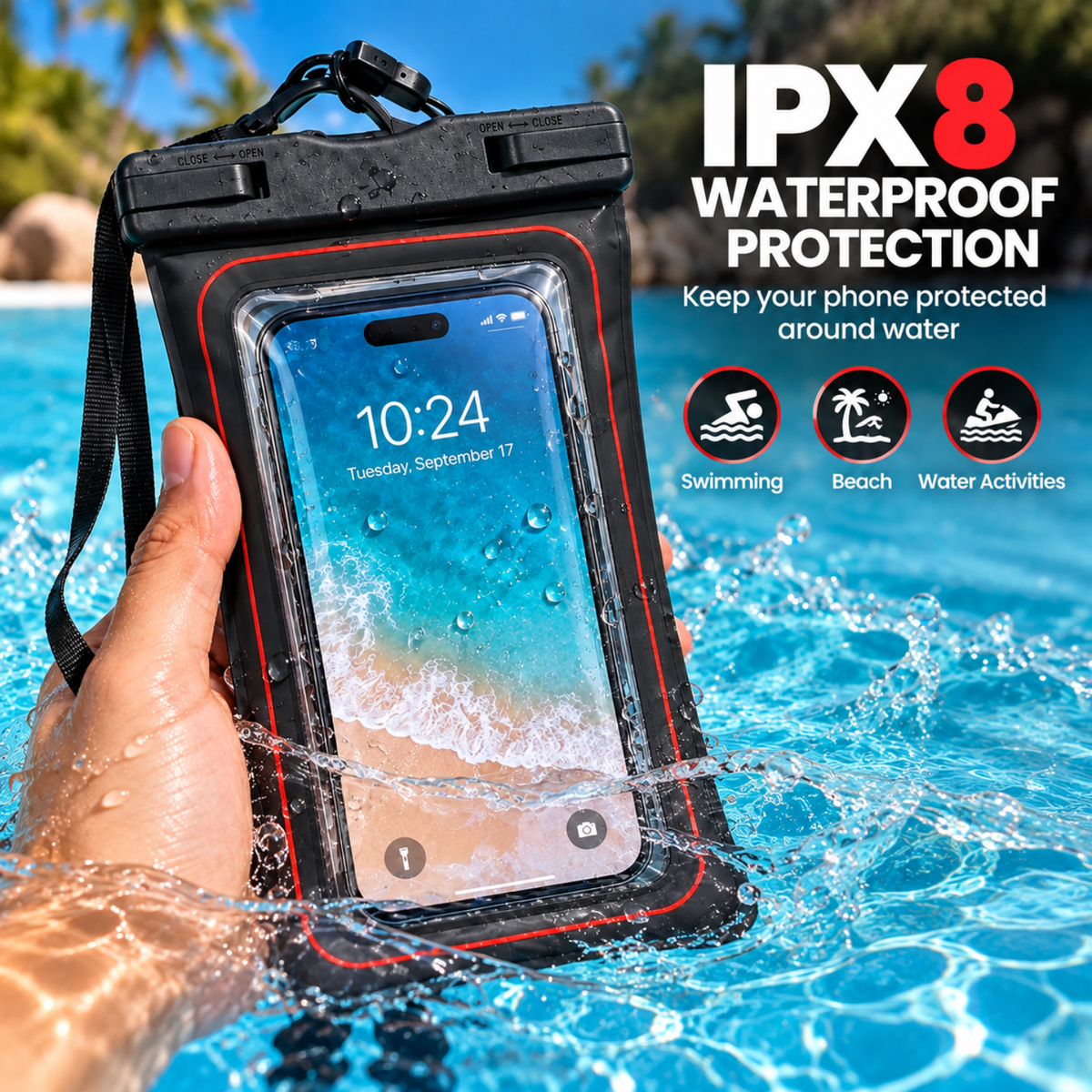 Kallisto Waterproof Phone Pouch (Black)