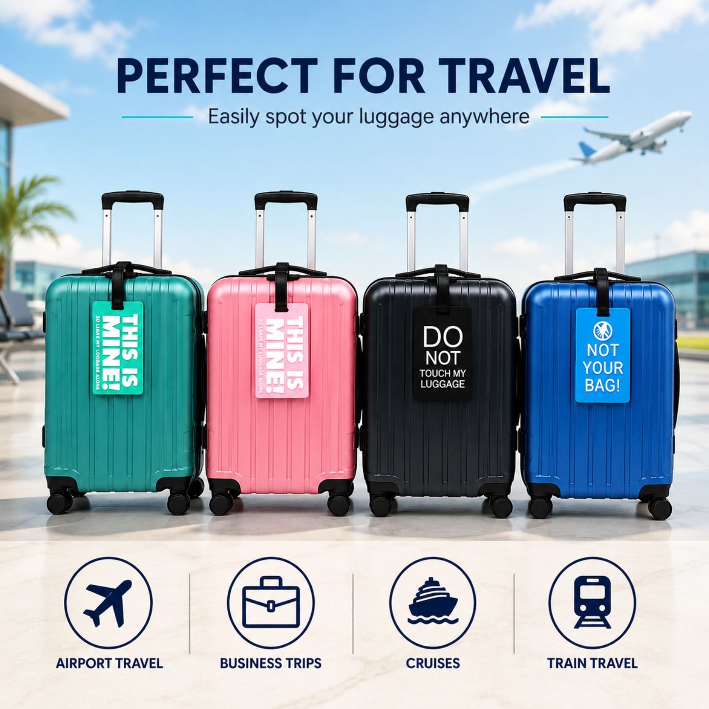 Funny Luggage Tag (Multicolour - Pack of 4)