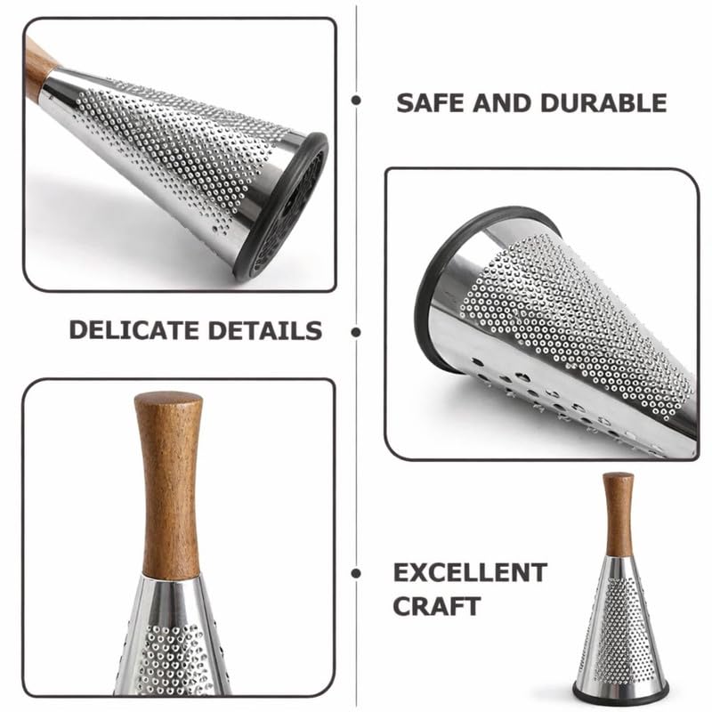 Stainless Steel Cone Grater with Wooden Handle