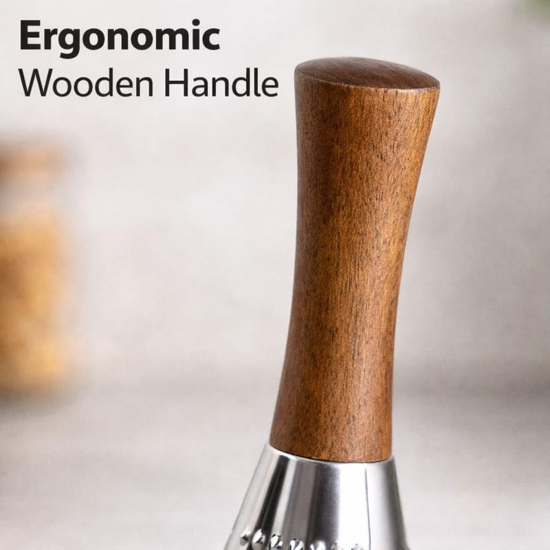 Stainless Steel Cone Grater with Wooden Handle