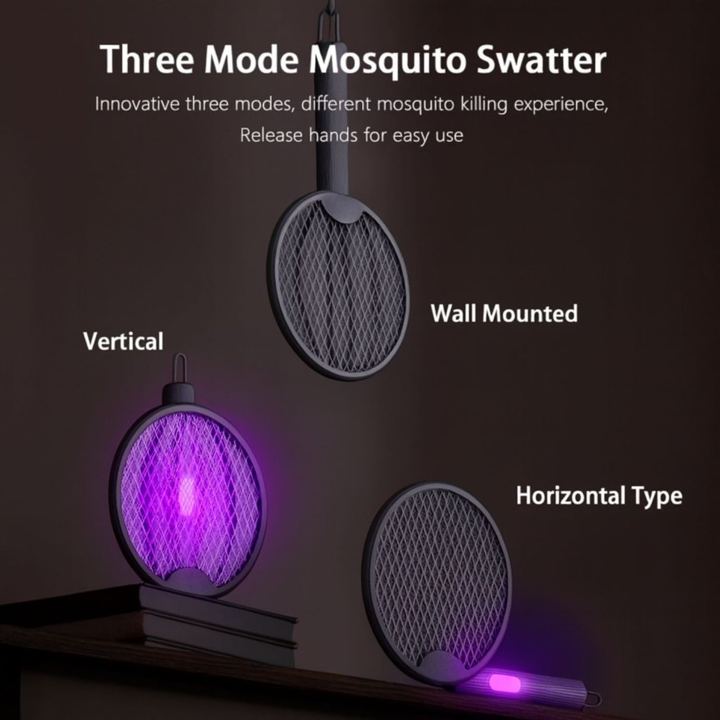 Electric Mosquito Fly Swatter with UV Night Lamp