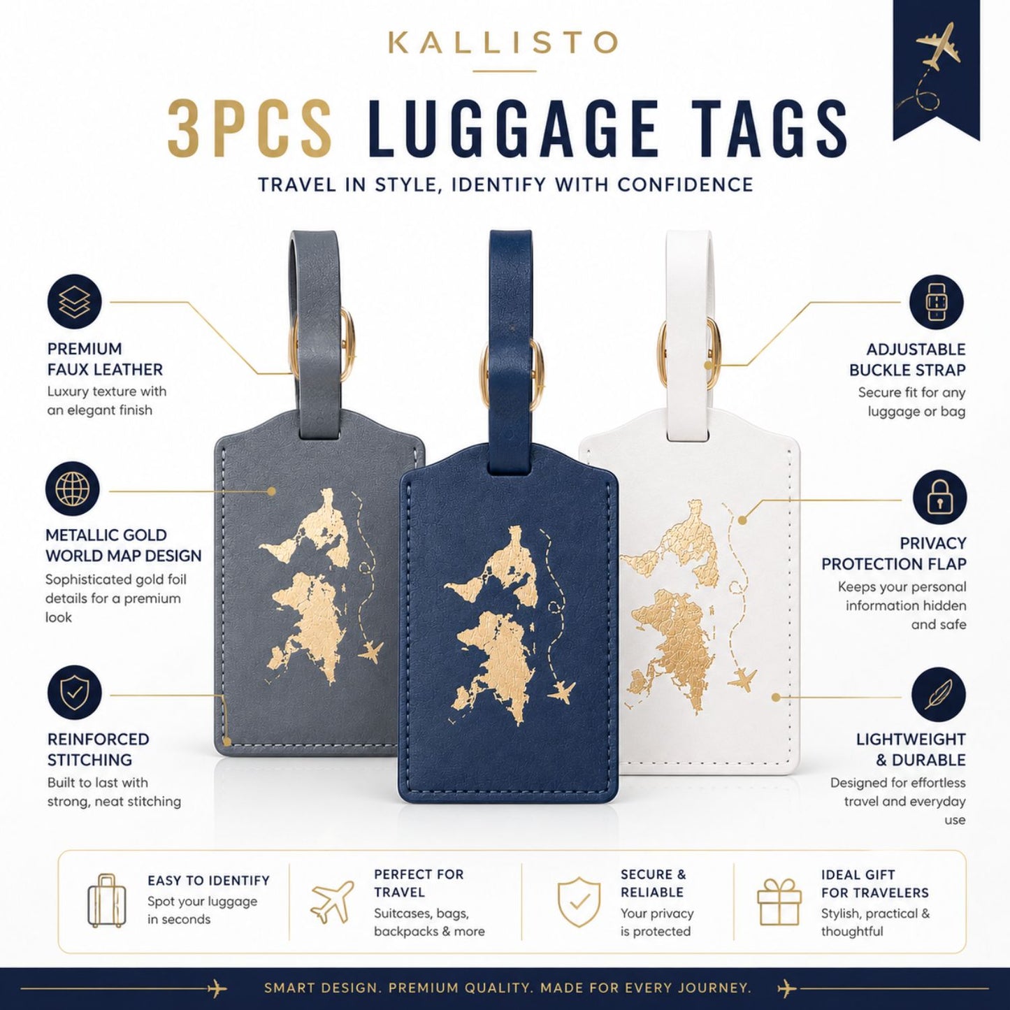 Luggage Tag - Pack of 3