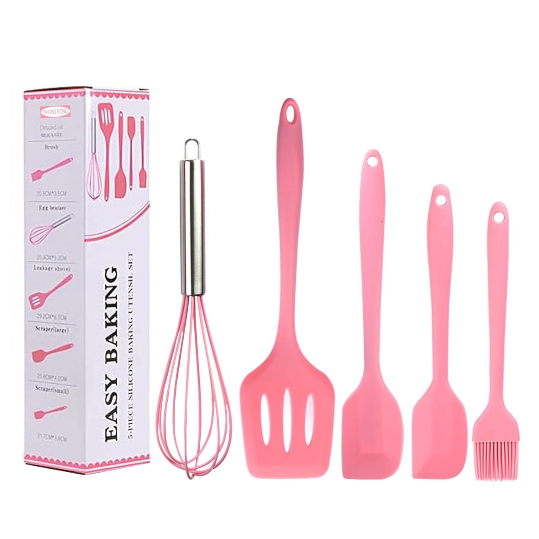 5pcs Silicone Kitchenware Spatula Spoon Set - #Royalkart#Cooking tools