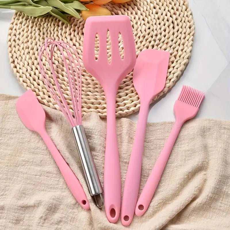 5pcs Silicone Kitchenware Spatula Spoon Set - #Royalkart#Cooking tools