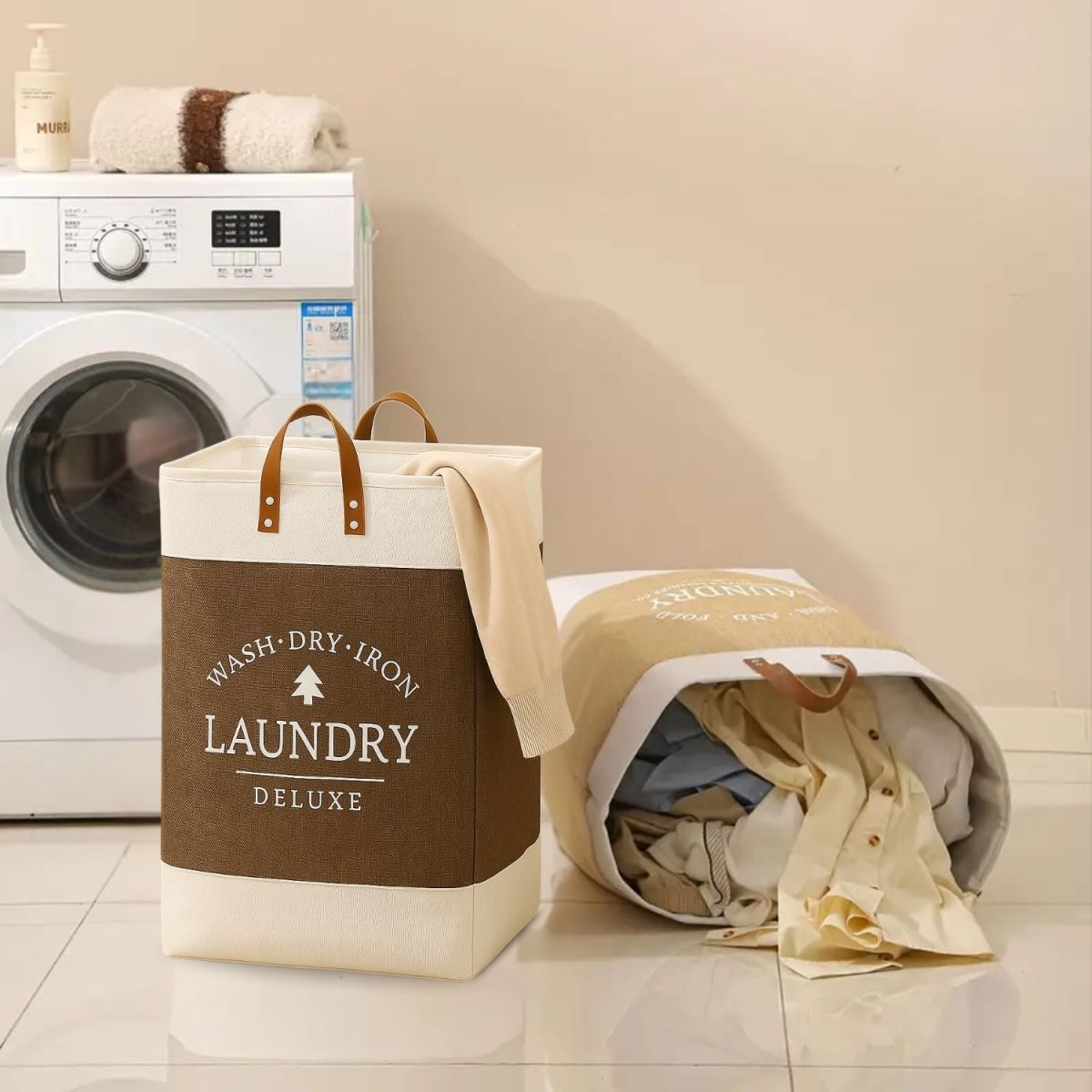 68 - Litre Deluxe Laundry Hamper Basket with Handles Laundry Bag - Royalkartlaundry bag