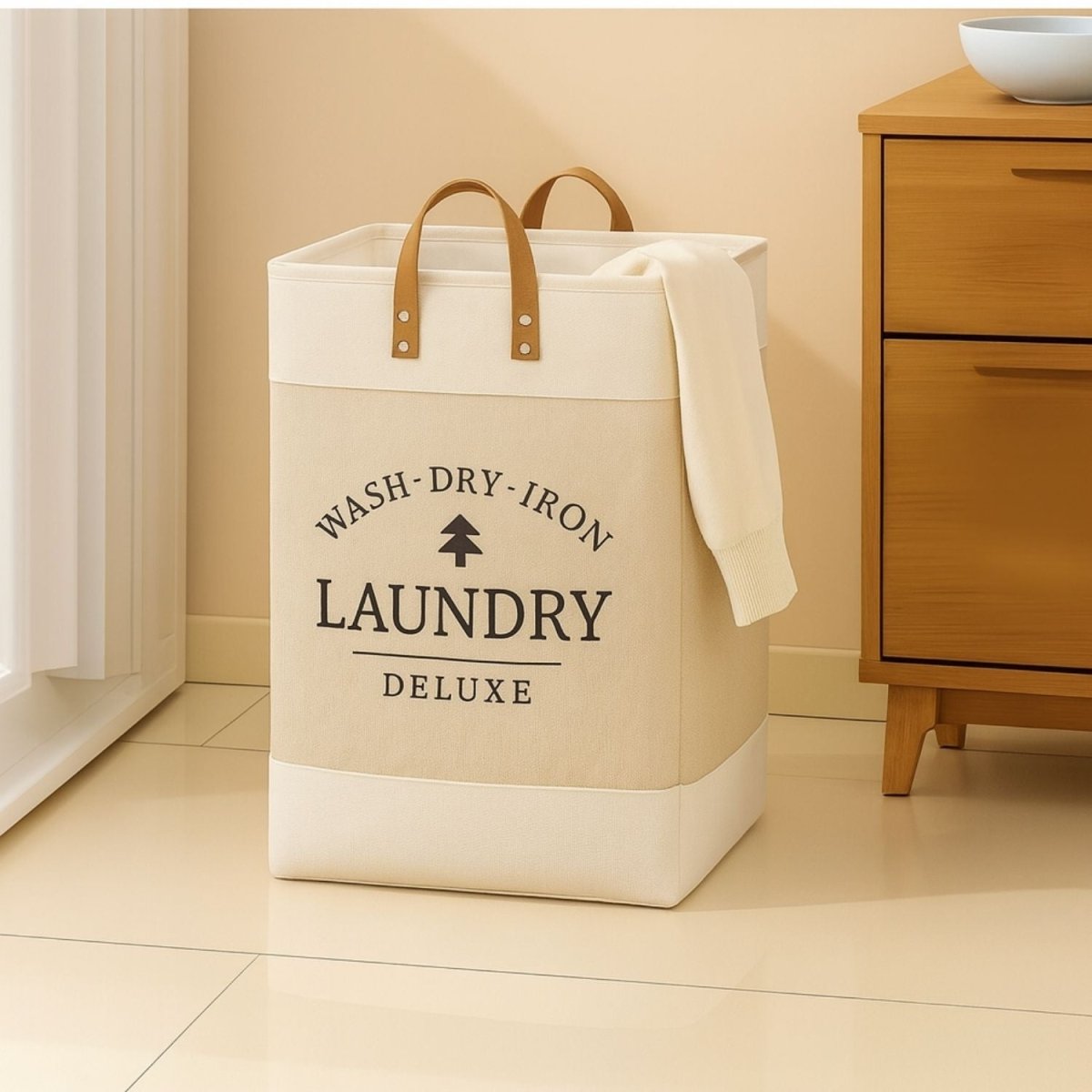 68 - Litre Deluxe Laundry Hamper Basket with Handles Laundry Bag - Royalkartlaundry bag
