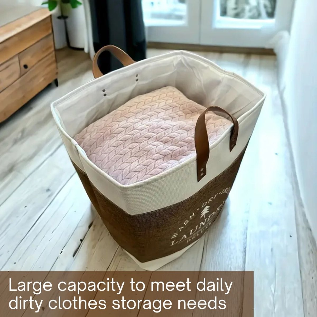 68 - Litre Deluxe Laundry Hamper Basket with Handles Laundry Bag - Royalkartlaundry bag