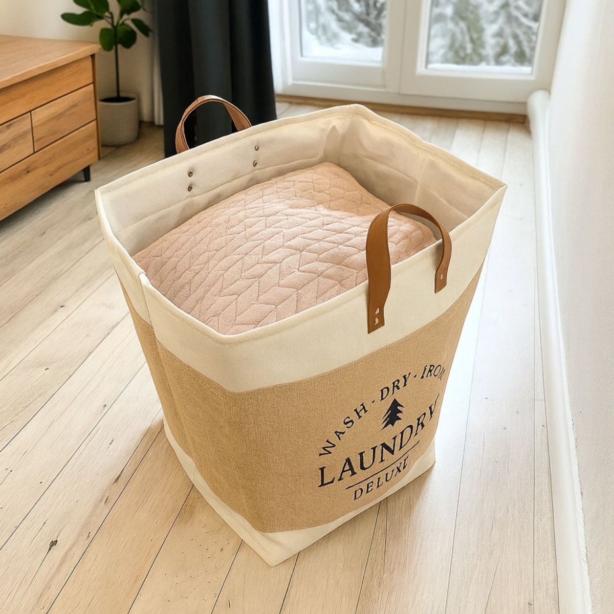 68 - Litre Deluxe Laundry Hamper Basket with Handles Laundry Bag - Royalkartlaundry bag