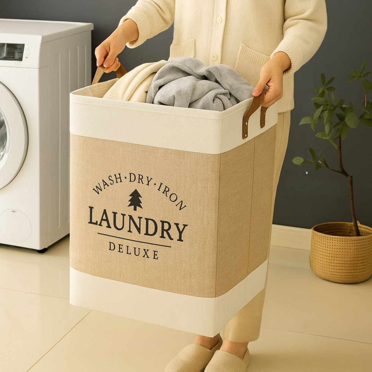 68 - Litre Deluxe Laundry Hamper Basket with Handles Laundry Bag - Royalkartlaundry bag