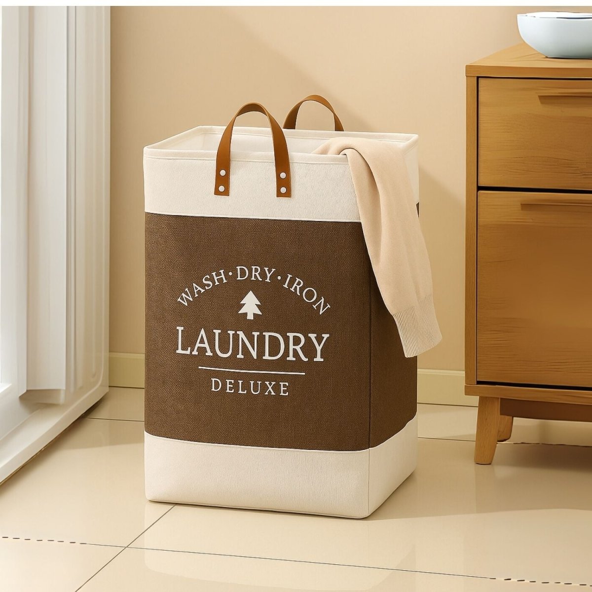 68 - Litre Deluxe Laundry Hamper Basket with Handles Laundry Bag - Royalkartlaundry bag