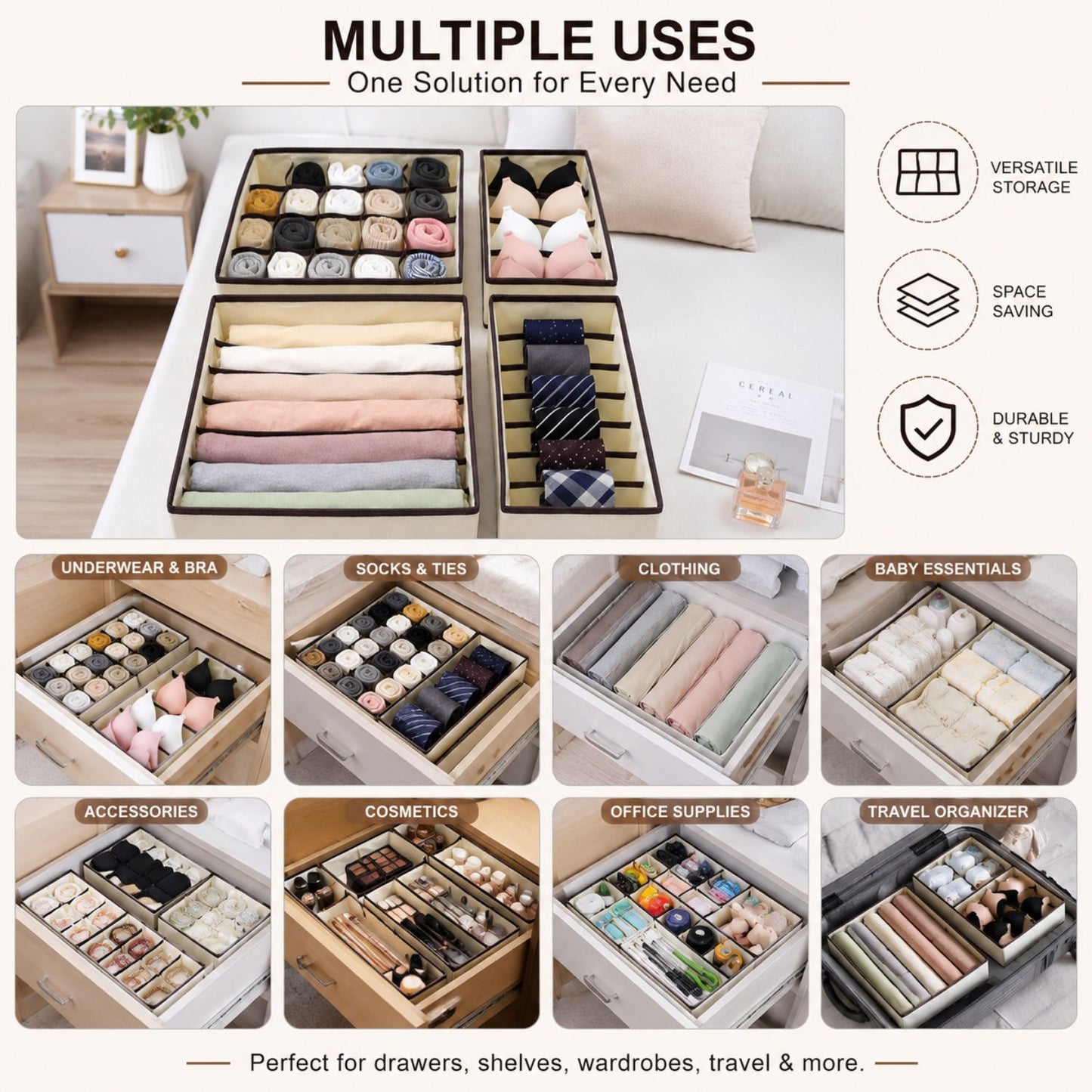 Non-woven Foldable Cloth Organizer