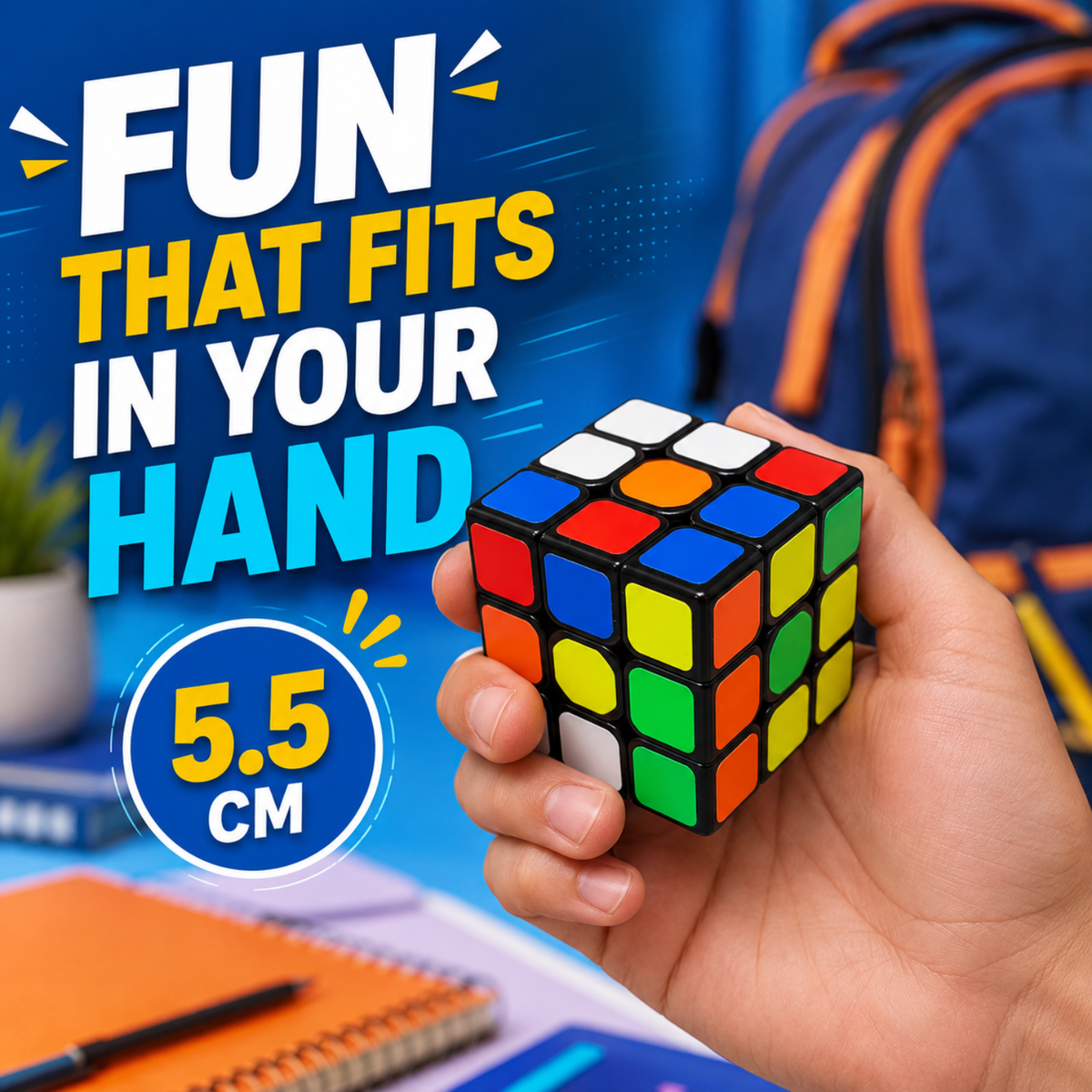 Magic Cube 3x3 Puzzle 3D Brain Teaser | Classic Twist Puzzle & Logic Game for Kids 3+ Years | Colour Matching Educational Learning Toy for Boys Girls Children & Adults