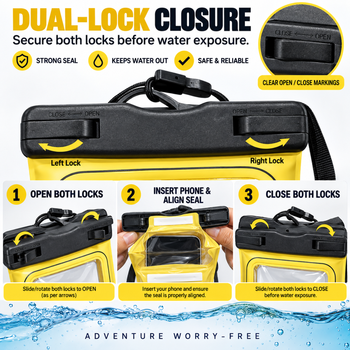 Kallisto Waterproof Phone Pouch (YELLOW)