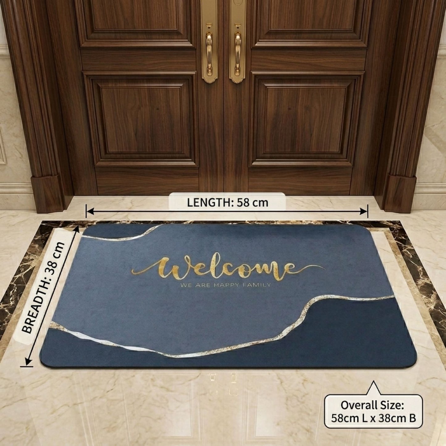 Marble Print Door Mat