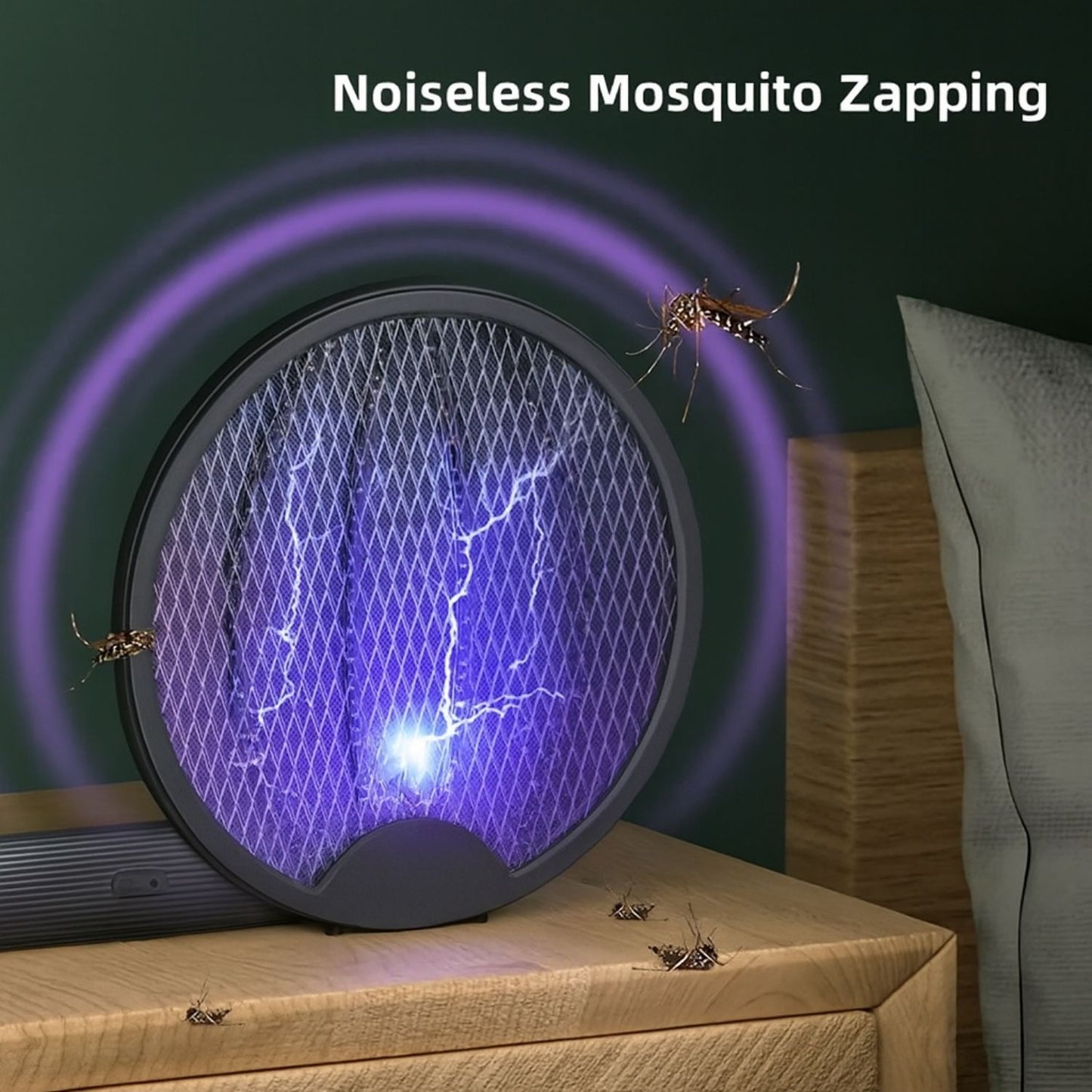 Electric Mosquito Fly Swatter with UV Night Lamp