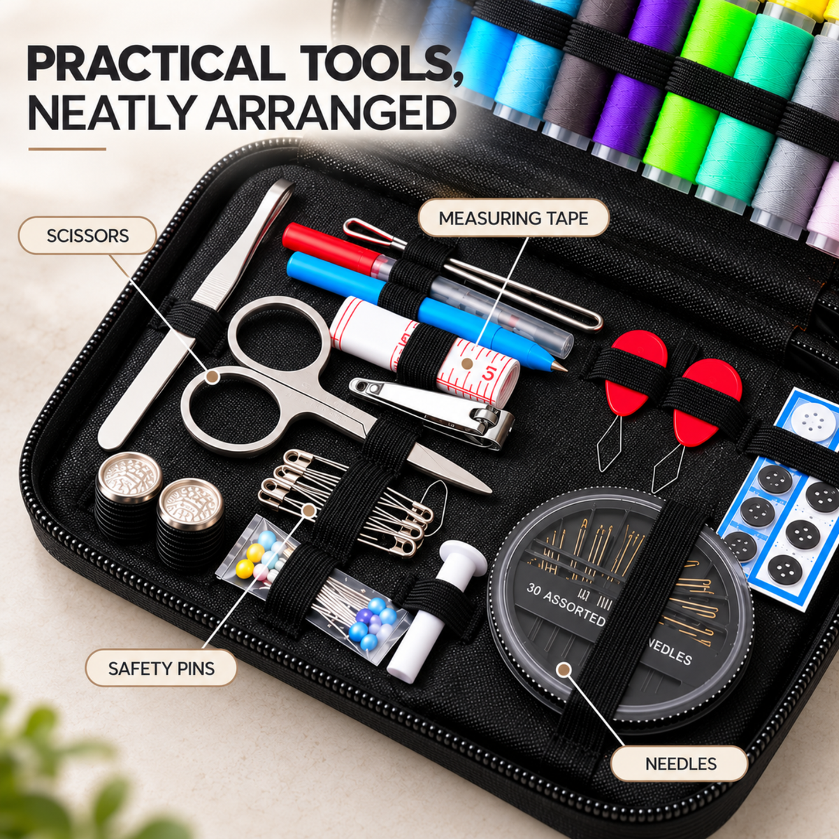 ROYALKART 90 Pcs Portable Sewing Kit with Case