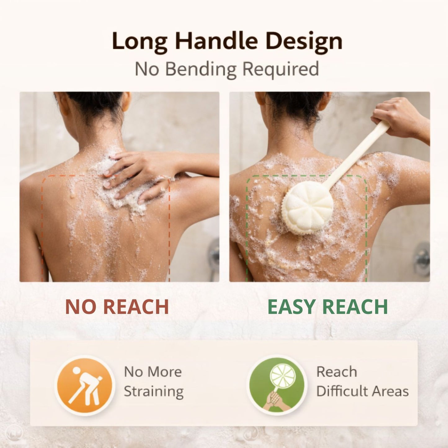 2-in-1 Bath Brush with Loofah