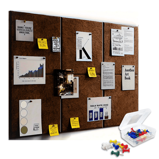 6Pcs Felt Bulletin Board | 30x21cm Self - Adhesive Notice Board with 50 Push Pins | Office, Home, School, Wall Organizer Bulletin Boards - #Royalkart#Bulletin Boards