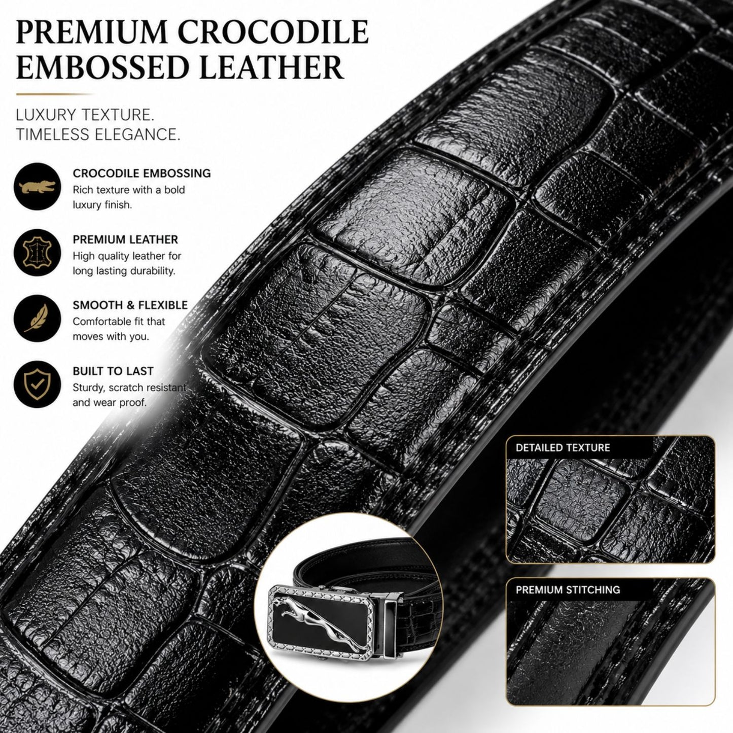 Luxe Jaguar Men's Belt