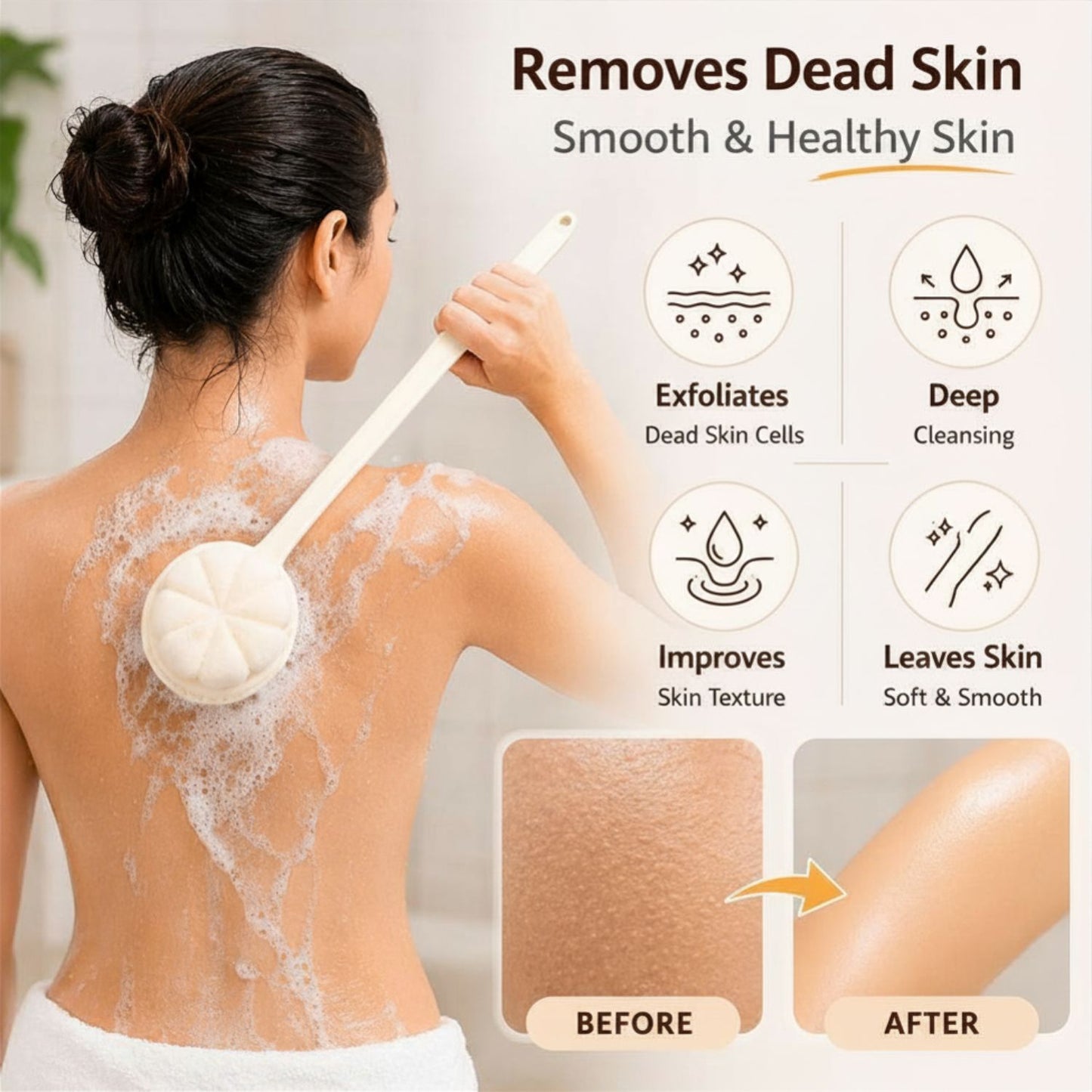 2-in-1 Bath Brush with Loofah