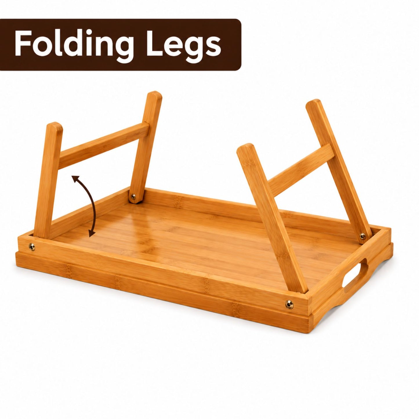 2 in 1 Bamboo Serving Tray Table
