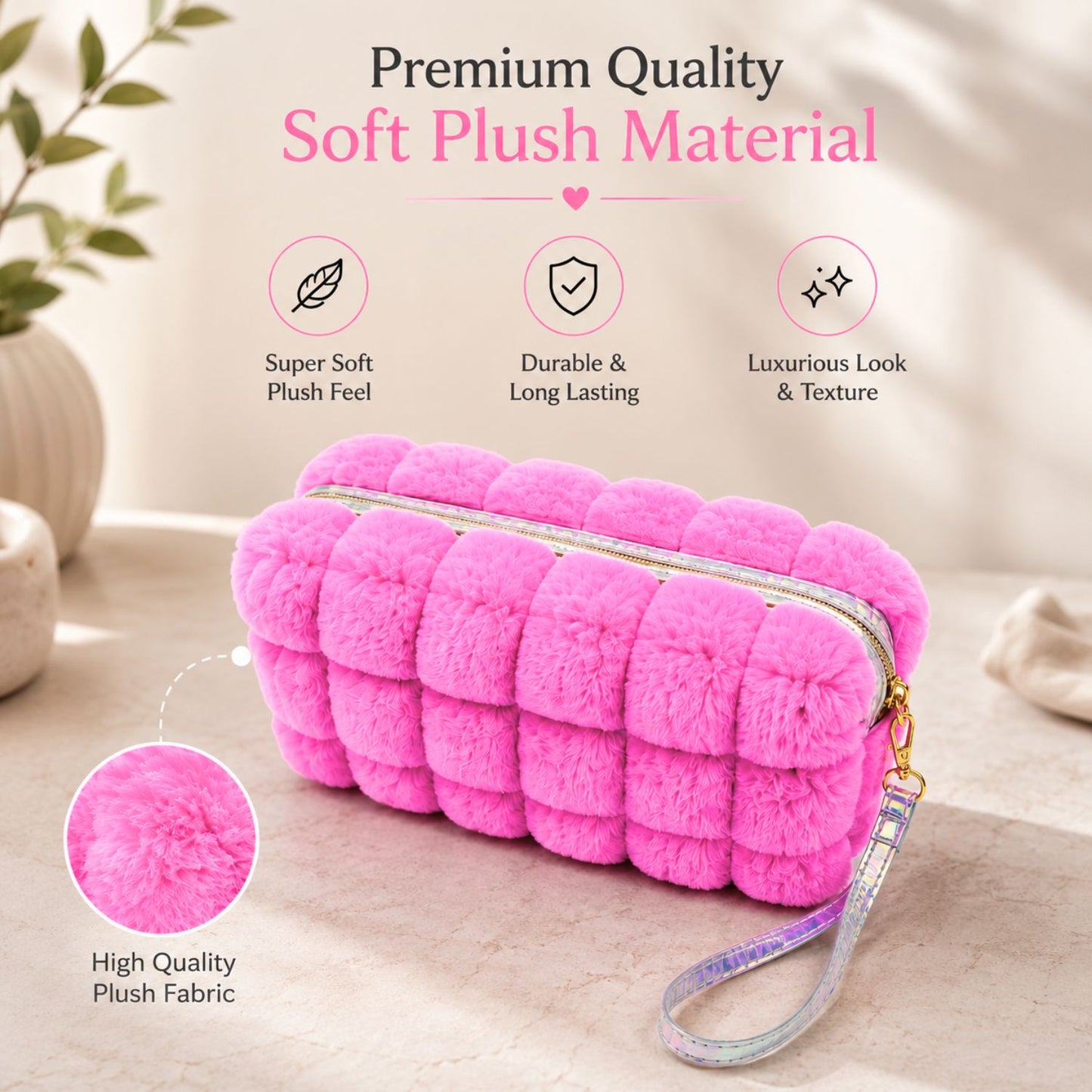 Makeup Toiletry Travel Pouch (Pink)