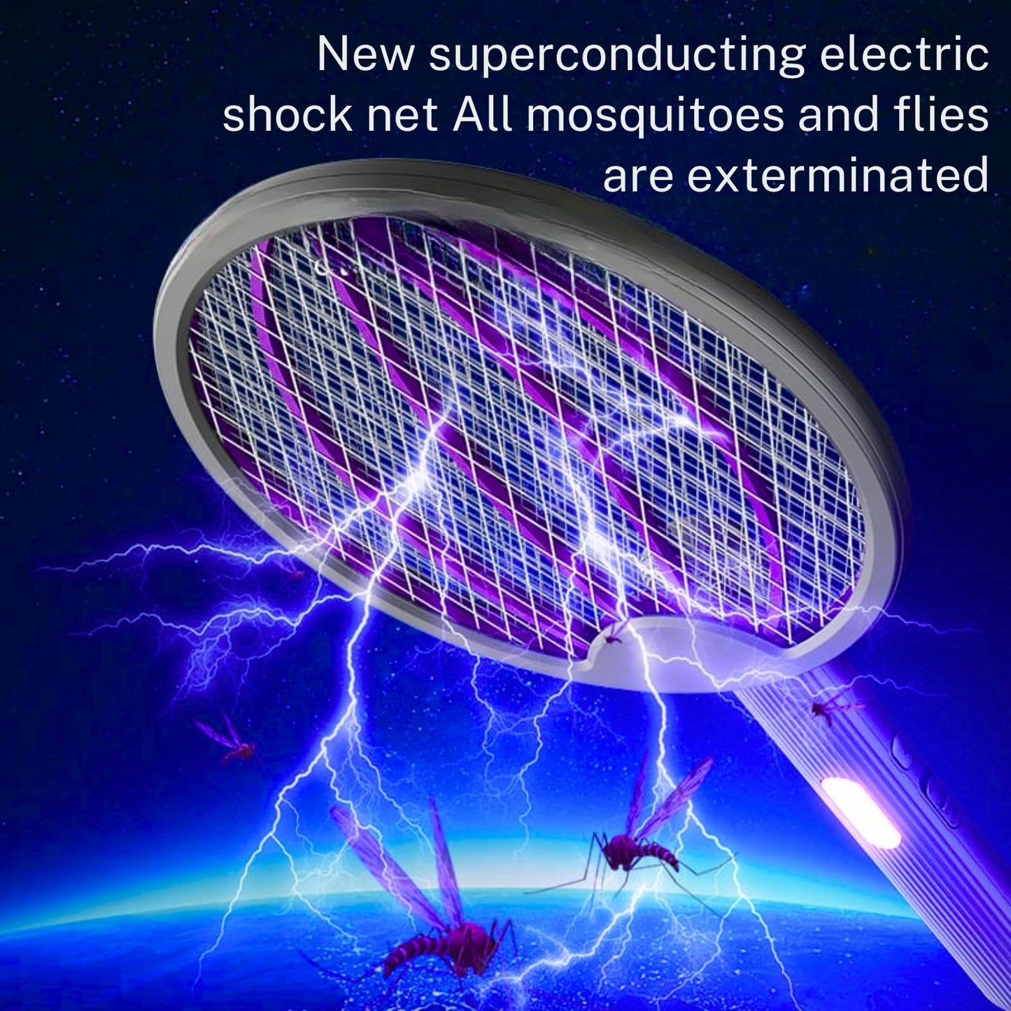 Electric Mosquito Fly Swatter with UV Night Lamp