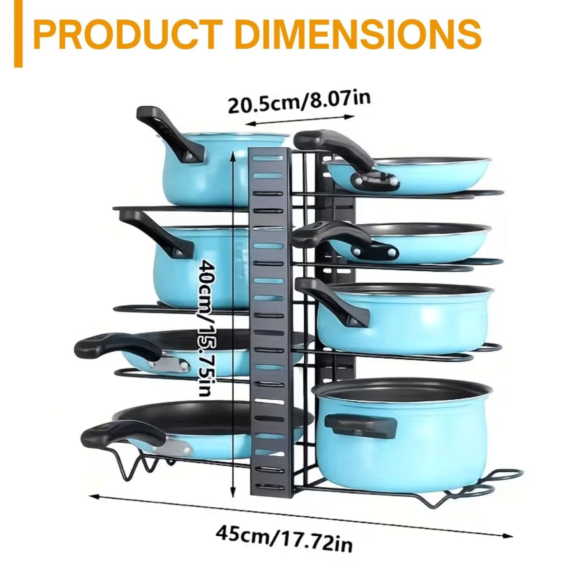 8-Tier Pan Pot Kitchen Rack Storage Rack- Royalkartkitchen rack