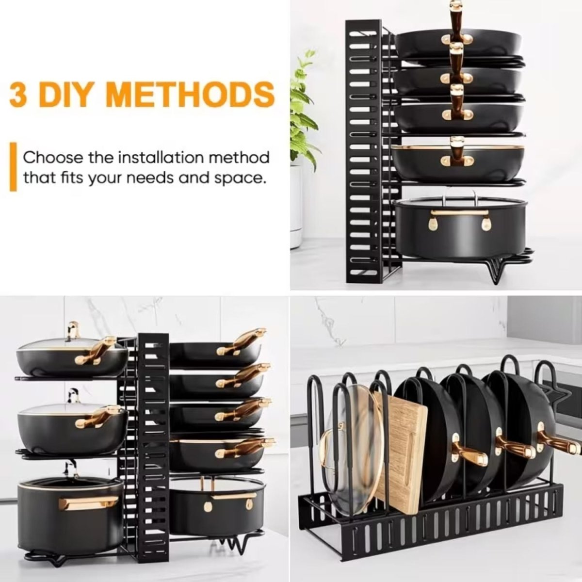 8-Tier Pan Pot Kitchen Rack Storage Rack- Royalkartkitchen rack