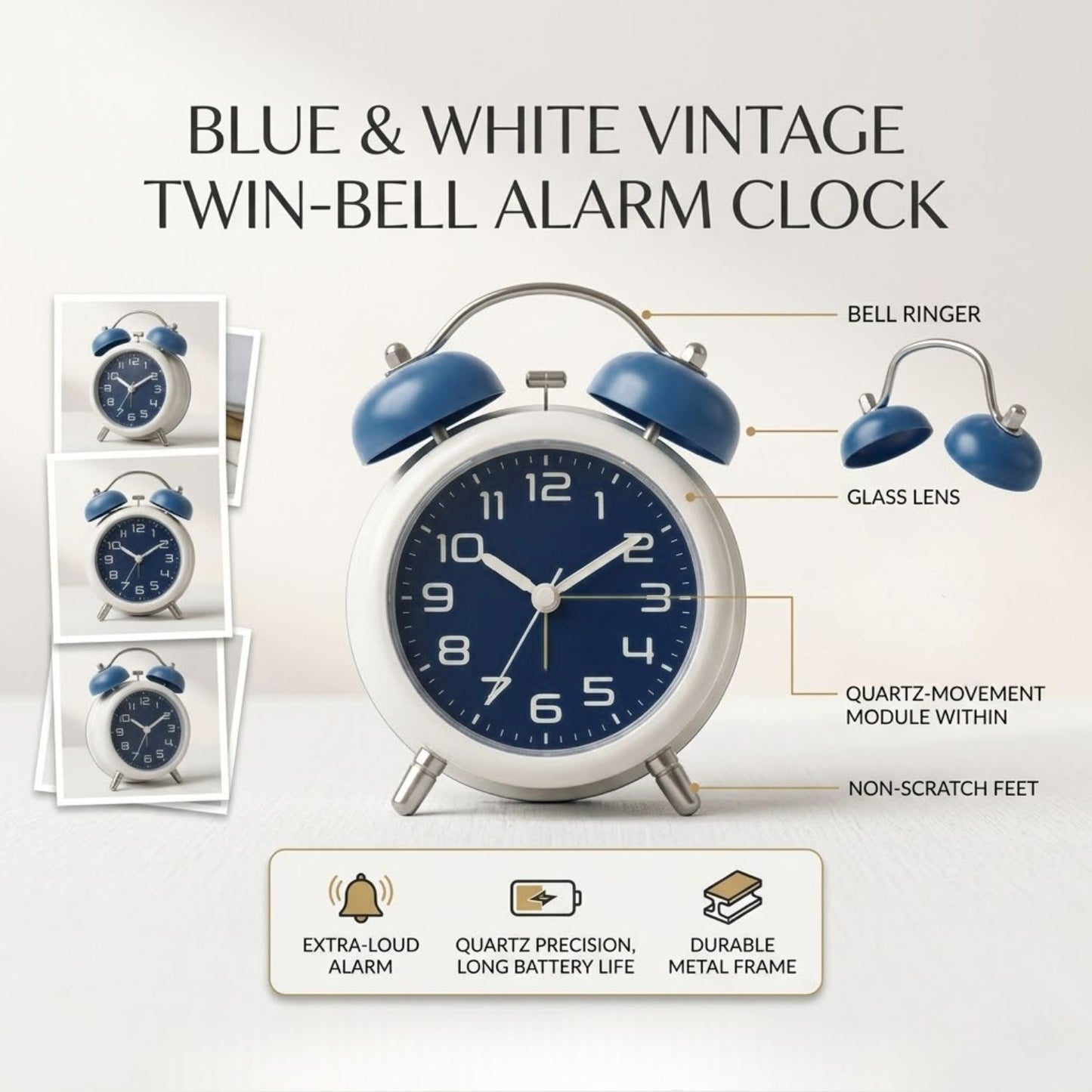 Classic Analog Alarm Clock