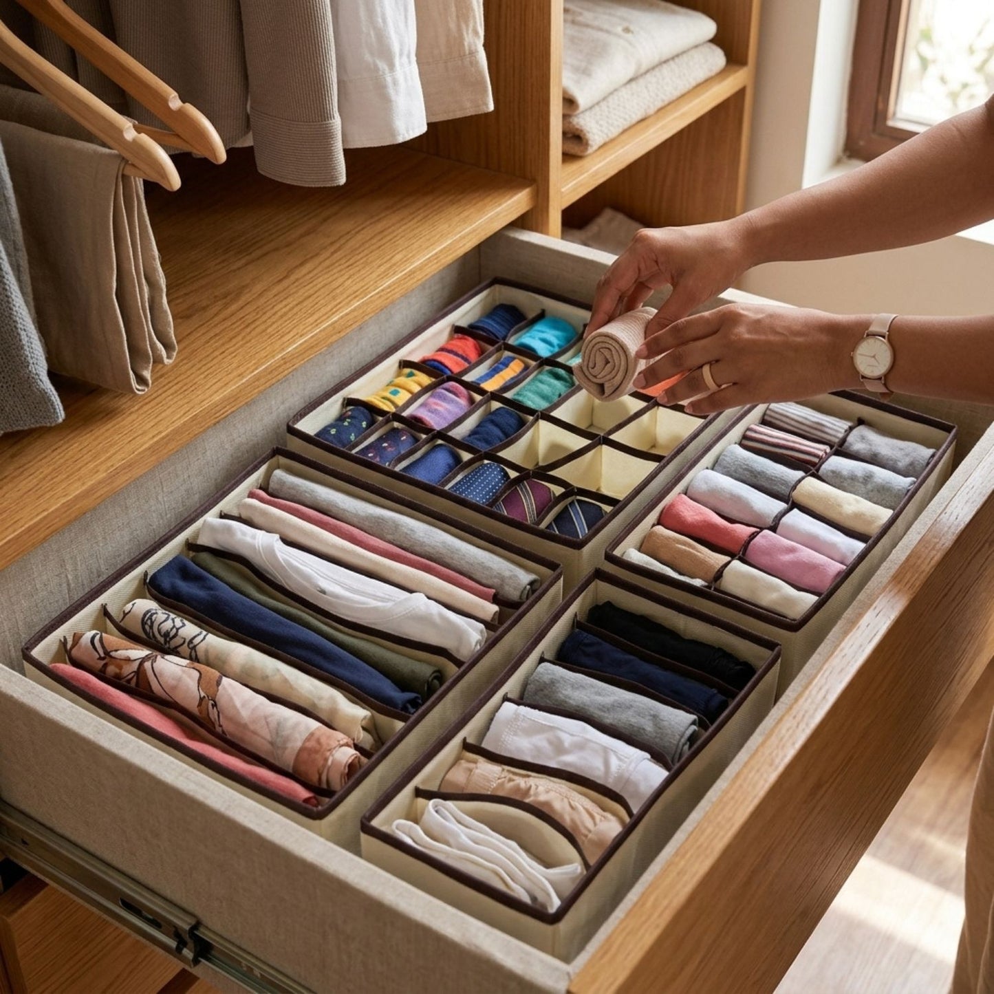 Non-woven Foldable Cloth Organizer
