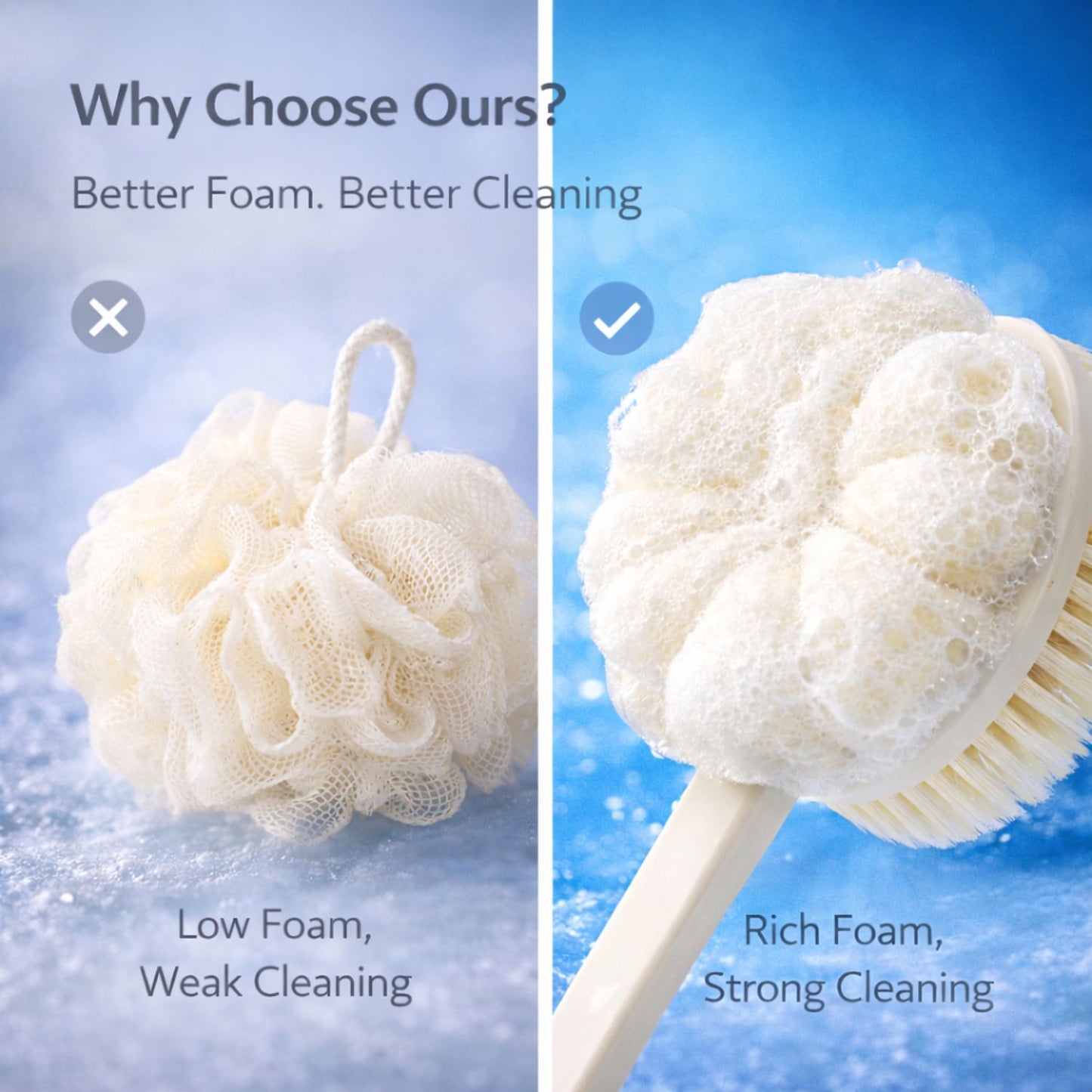 2-in-1 Bath Brush with Loofah