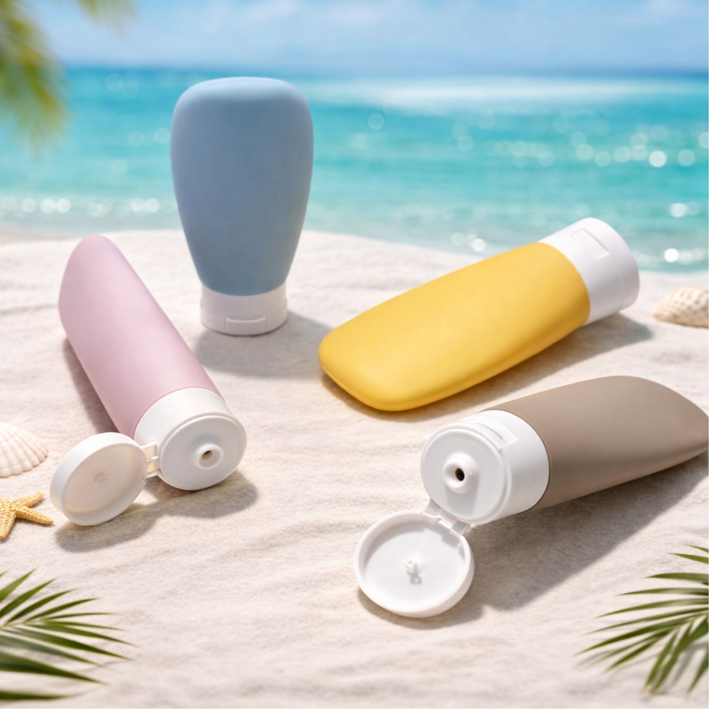 Toiletry Travel Squeeze Bottle Set (Multicolour)