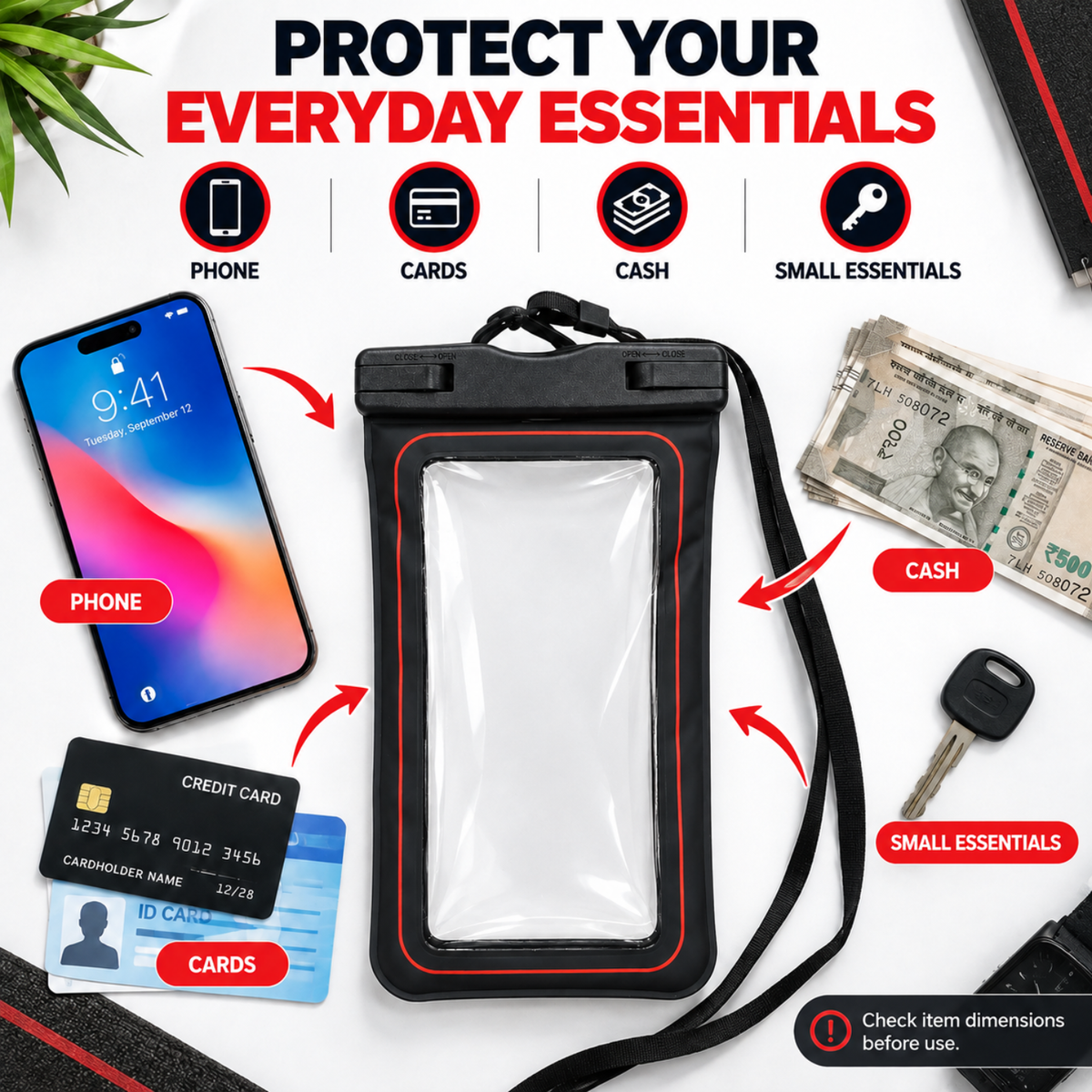 Kallisto Waterproof Phone Pouch (Black)