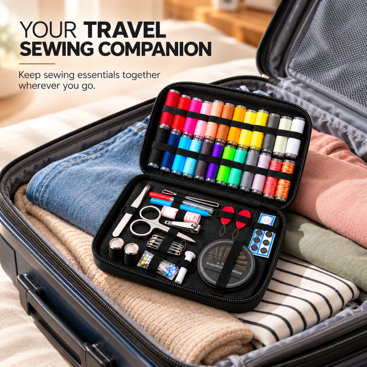 ROYALKART 90 Pcs Portable Sewing Kit with Case
