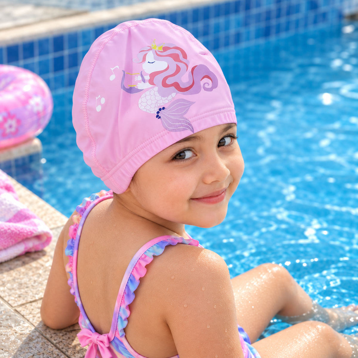 Kids Swimming Cap for Girls & Boys