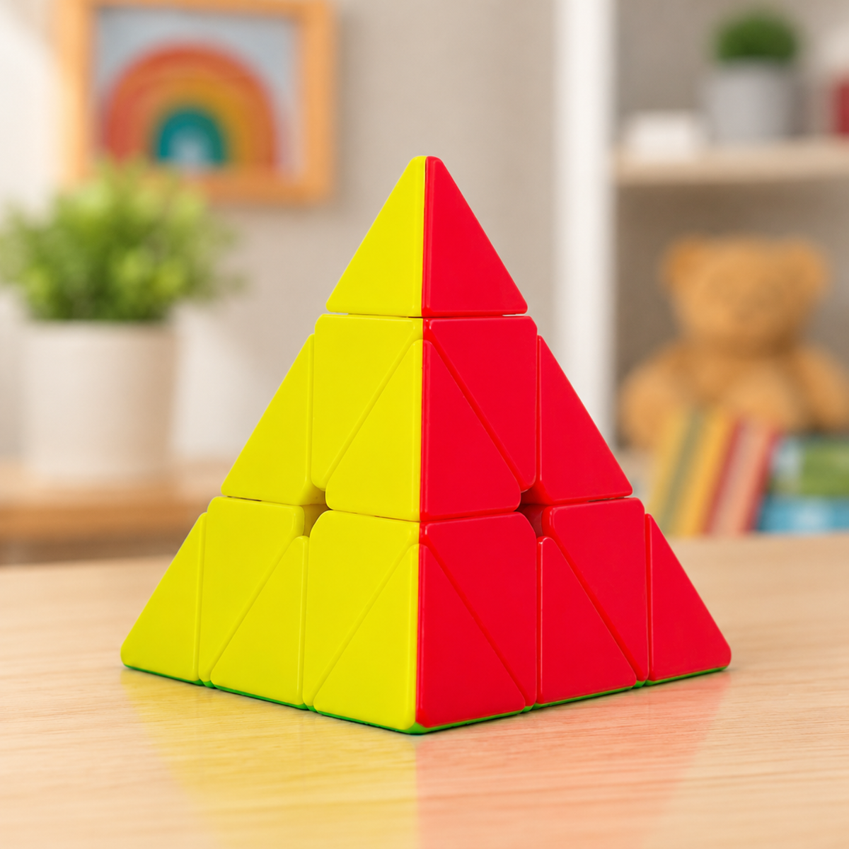 Pyraminx Puzzle Cube 3D Brain Teaser | Pyramid Shape Twist Puzzle & Logic Game for Kids 3+ Years | Colour Matching Educational Learning Toy for Boys Girls Children & Adults
