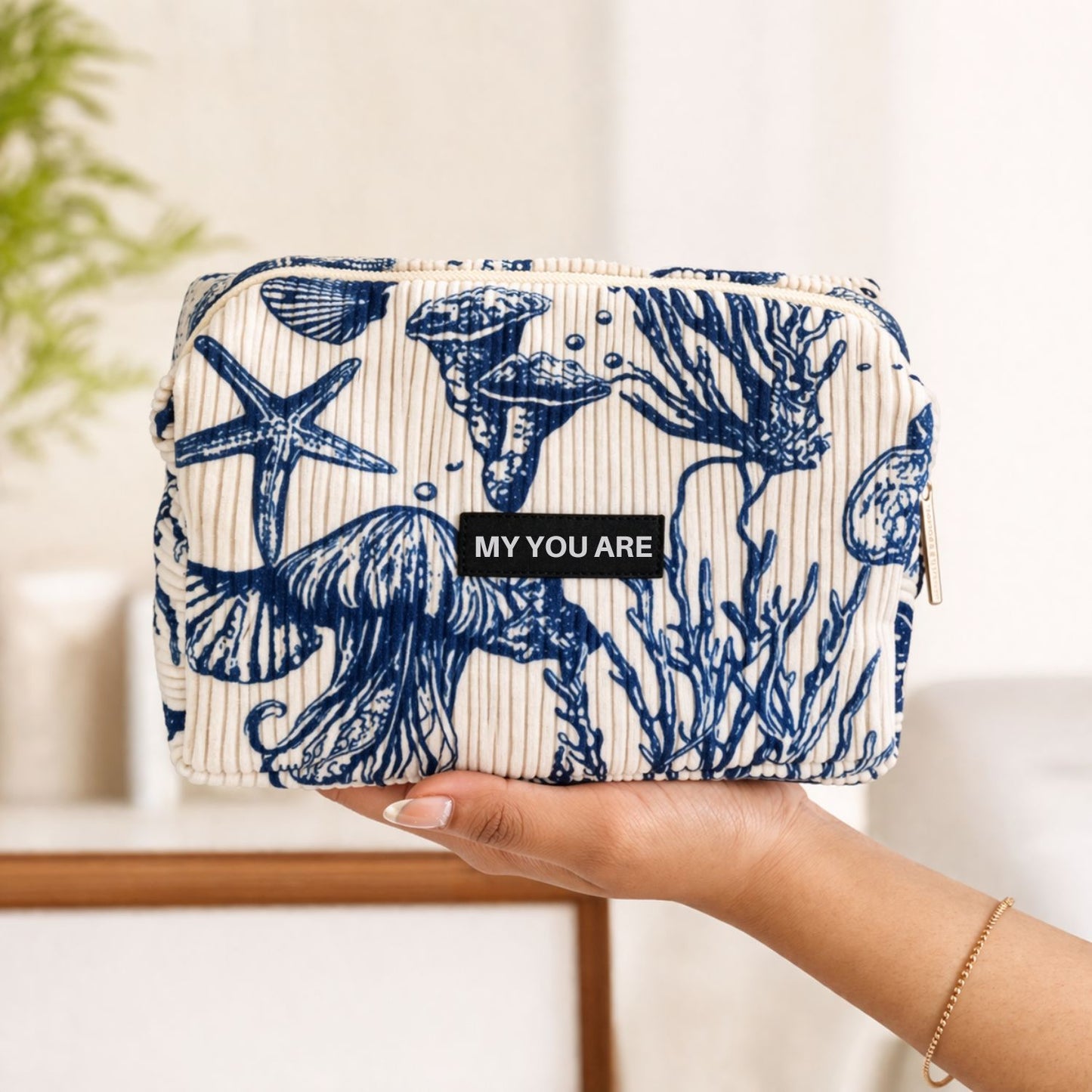 Ocean Print Makeup Pouch